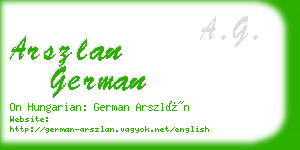 arszlan german business card